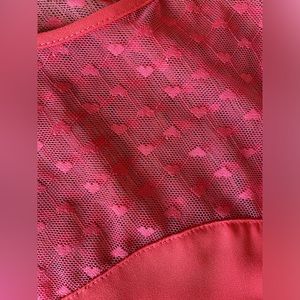 Coral summer tank with mesh hearts!